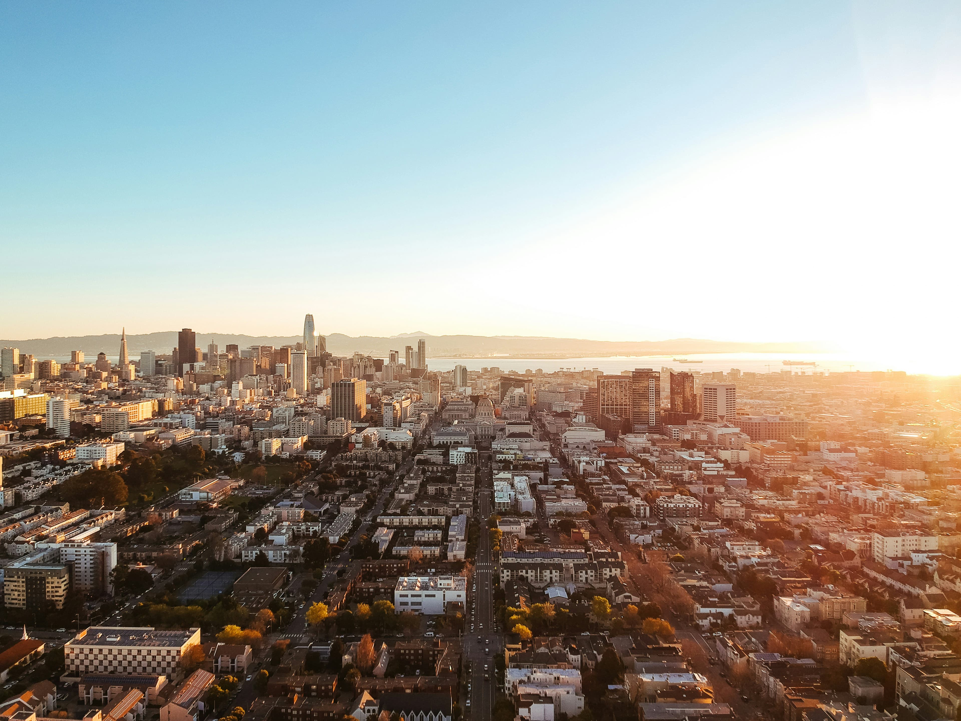 San Francisco skyline at golden hour